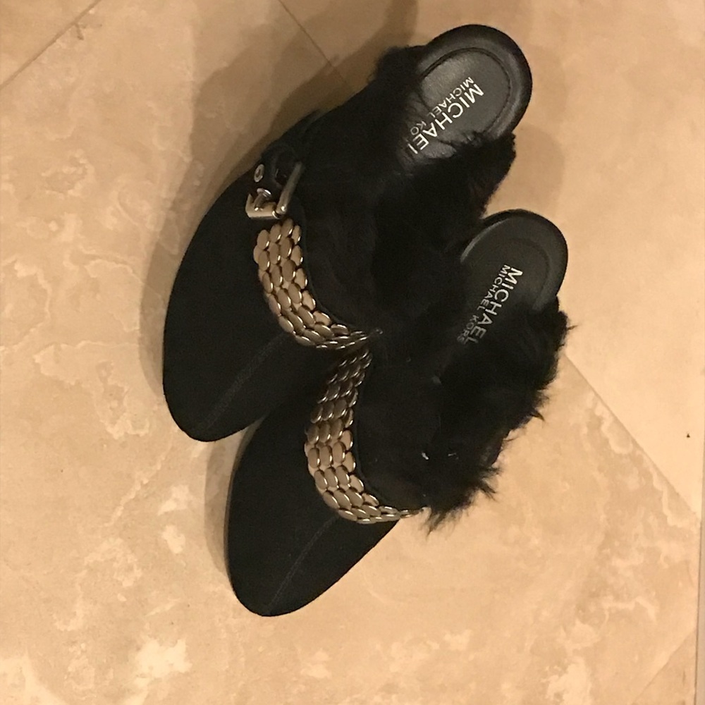 Michael Kors high heeled fur mules Size6